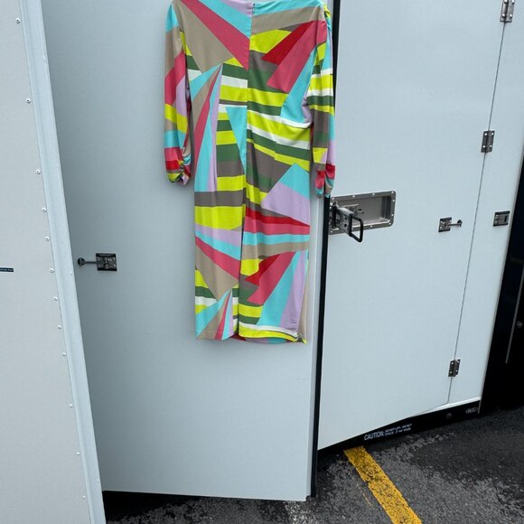 Tahari Arthur S. Levine Multicolor Geometric Print Dress - US 12 / FR 44 / IT 46 - Picture 3 of 3